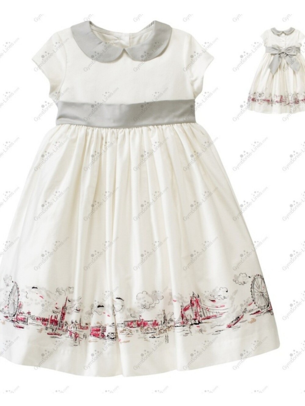 Janie & Jack vintage "Lovely London" London sateen dress